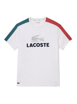 Maillot Lacoste Tennis Colorblock Blanc Pour Homme