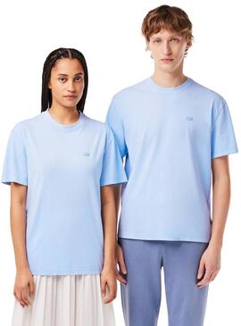 T-shirt Lacoste teintée bleue pour femmes et hommes