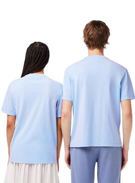 T-shirt Lacoste teintée bleue pour femmes et hommes