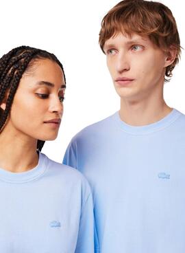 T-shirt Lacoste teintée bleue pour femmes et hommes