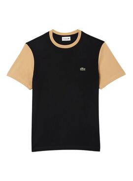 Maillot Lacoste Colorblock Noir et Beige Pour Homme