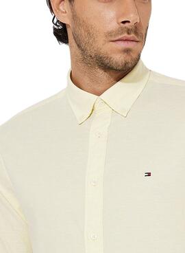 Chemise Tommy Jeans 1985 Flex Oxford Jaune pour Homme