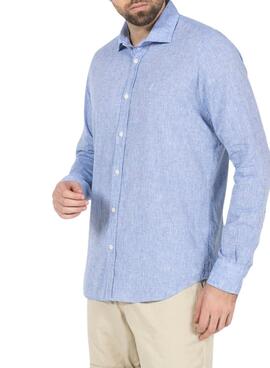 Chemise El Pulpo Lin Logo Bleu Pour Homme