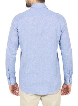 Chemise El Pulpo Lin Logo Bleu Pour Homme