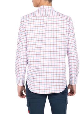 Chemise El Pulpo à carreaux bicolore rose pour homme