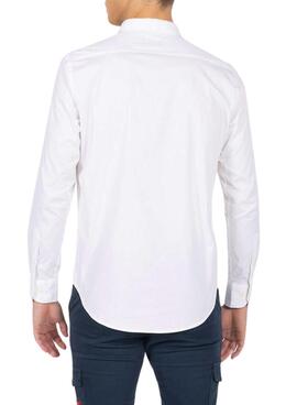 Chemise El Pulpo Popeline Logo Blanc Pour Homme