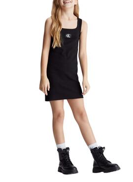 Robe Calvin Klein Rib Badge Noir Fille