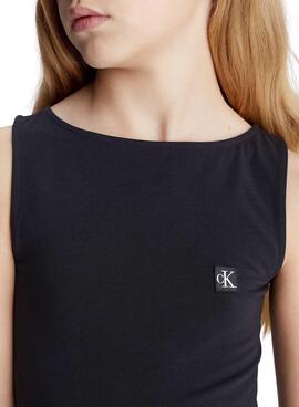 Robe Calvin Klein Badge Tank Noire Fille