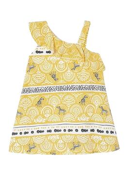 Robe asymétrique jaune Mayoral pour fille