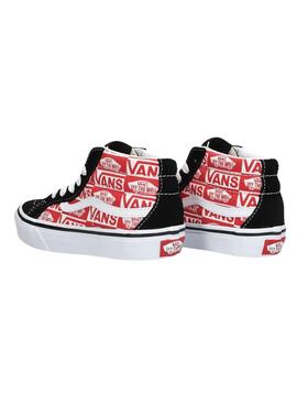 Chaussures Vans SK8-Mid Reissue Logo Rouge Enfants