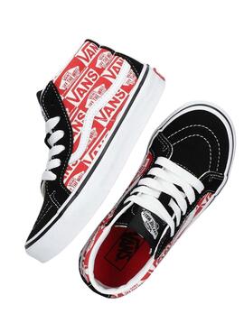 Chaussures Vans SK8-Mid Reissue Logo Rouge Enfants