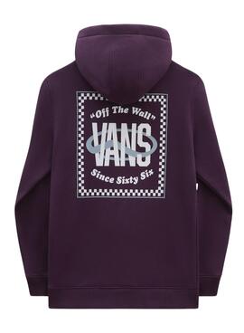 Sweat a capuche Vans Sixty Six bordeaux pour enfant