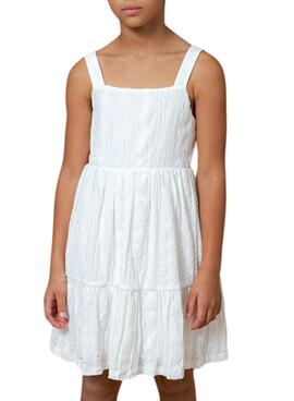 Robe Mayoral en point blanc pour fille