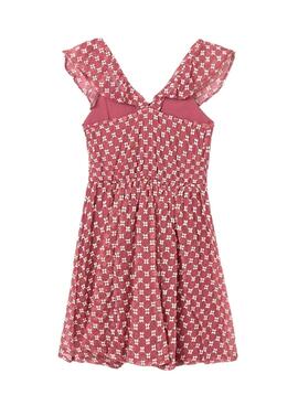 Robe Mayoral en mousseline de soie rouge pour fille