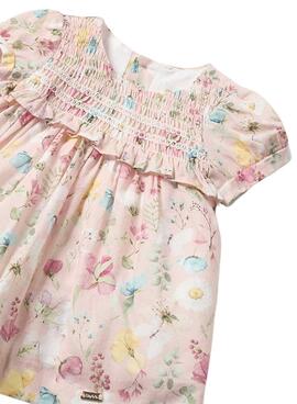 Robe Mayoral imprimée nude rose pour bébé