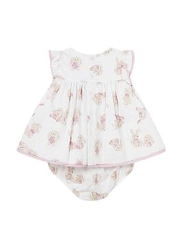 Robe Mayoral imprimée satin rose bébé