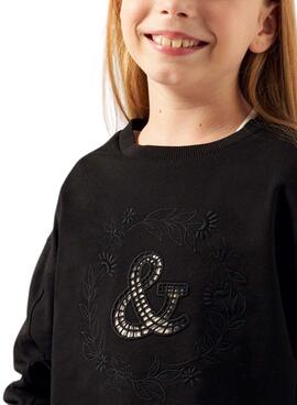 Sweatshirt Mayoral Brodée Noir Pour Fille