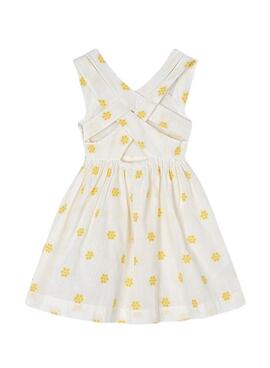 Robe Mayoral Jacquard Fleurs Beige Pour Fille