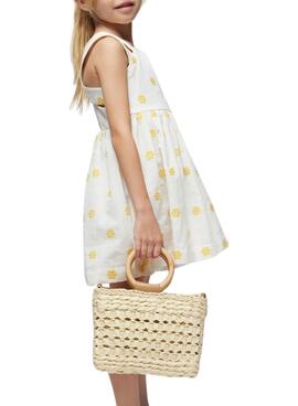 Robe Mayoral Jacquard Fleurs Beige Pour Fille