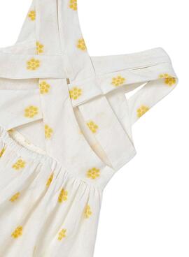 Robe Mayoral Jacquard Fleurs Beige Pour Fille