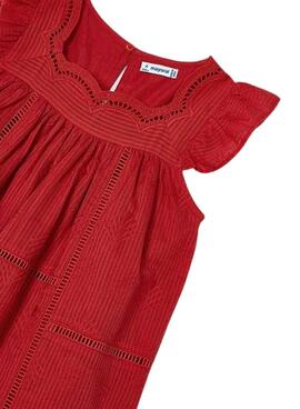 Robe Mayoral brodée rouge pour fille