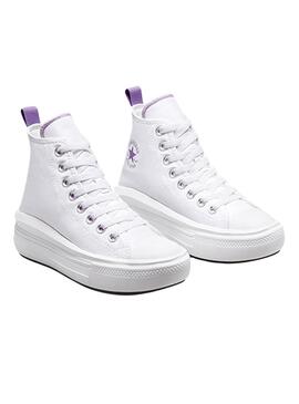 Zapatillas Converse Chuck Taylor Move Blanc et Violet.