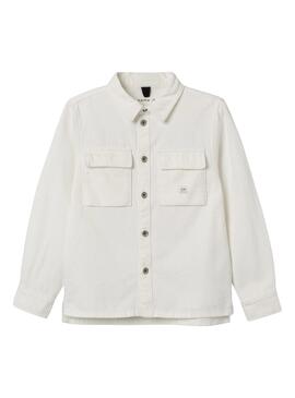 Chemise de surchemise Name It Ras Blanc pour enfant