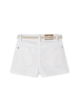 Shorts Mayoral Belt blanc pour fille.