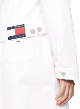 Veste en jean Tommy Jeans Mom blanche pour femme