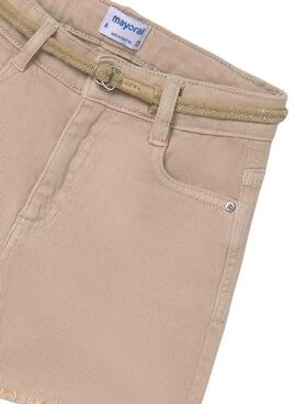 Shorts Mayoral en sarga beige pour fille