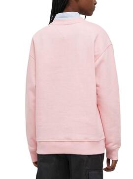 Sweat Tommy Jeans Relaxed Classic Rose Femme