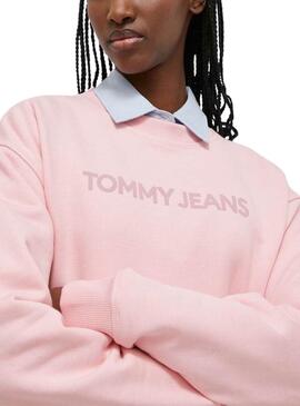 Sweat Tommy Jeans Relaxed Classic Rose Femme