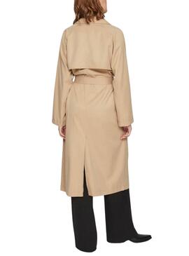 Tranchée Vila Vijancine Largo Beige pour Femme