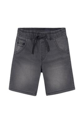 Bermuda Mayoral Denim Jogger Gris Pour Garçon