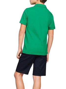 Polo Tommy Hilfiger Flag Vert Pour Enfant