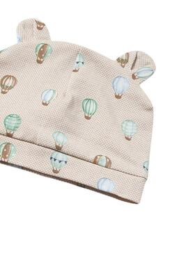 Barboteuse Mayoral avec bonnet long beige pour bébé