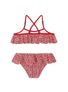 Bikini Mayoral Imprimé Volants Rouge Pour Fille