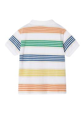 Polo Mayoral de rayas blancas para niño.