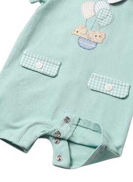 Barboteuse en tricot Mayoral courte vert pour bébé