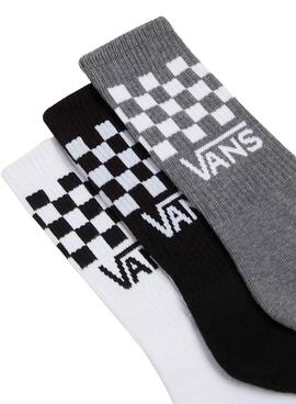 Paquet de 3 chaussettes Vans Drop V Gris Noir Enfant Fille Garçon