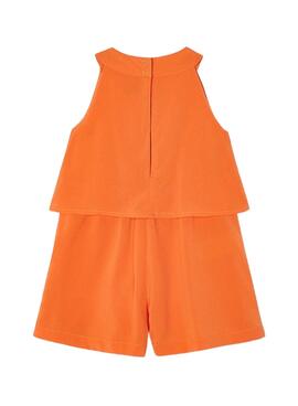 Overall Mayoral volants en crêpe orange pour fille