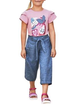 Pantalon Mayoral Culotte Lin Bleu Pour Fille