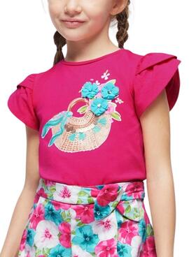 T-shirt Mayoral imprimée rose pour fille