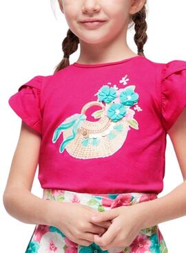 T-shirt Mayoral imprimée rose pour fille