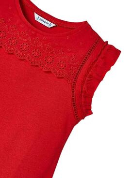 Maillot Mayoral Perforé Rouge Pour Fille