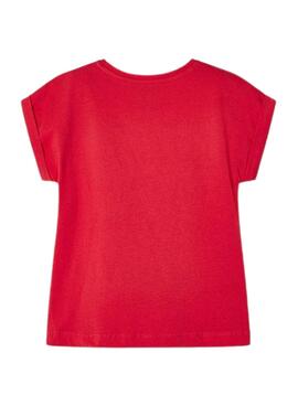 T-shirt Mayoral Poche Crochet Rouge Pour Fille