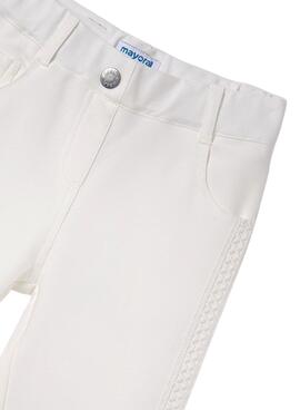 Pantalon Mayoral Sergé Skinny Blanc Pour Fille