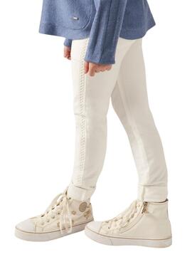 Pantalon Mayoral Sergé Skinny Blanc Pour Fille