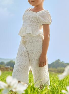 Pantalon Mayoral Encaje Blanc Pour Fille