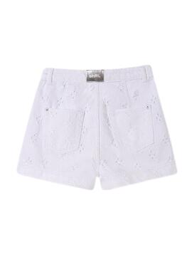 Short Mayoral Sarga Fantasía Blanc Pour Fille